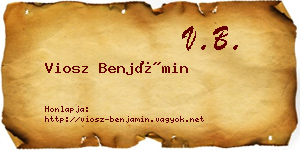 Viosz Benjámin névjegykártya